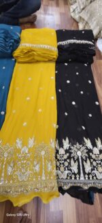 viscos georggtte embrodery havy beats work new desgins with dupatta - Image 6