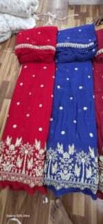 viscos georggtte embrodery havy beats work new desgins with dupatta - Image 4